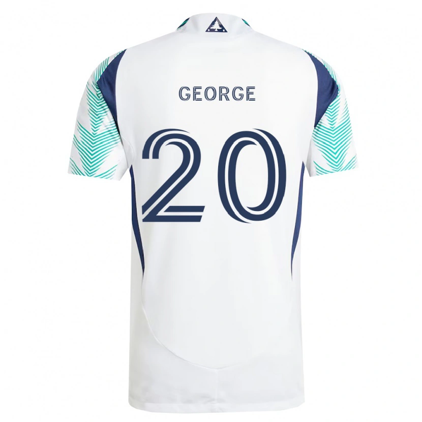 Danxen Kinderen Sharod George #20 Wit Marineblauw Lichtgroen Uitshirt Uittenue 2026/27 T-Shirt België