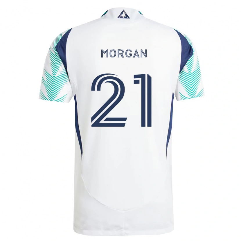 Danxen Kinderen Myles Morgan #21 Wit Marineblauw Lichtgroen Uitshirt Uittenue 2026/27 T-Shirt België