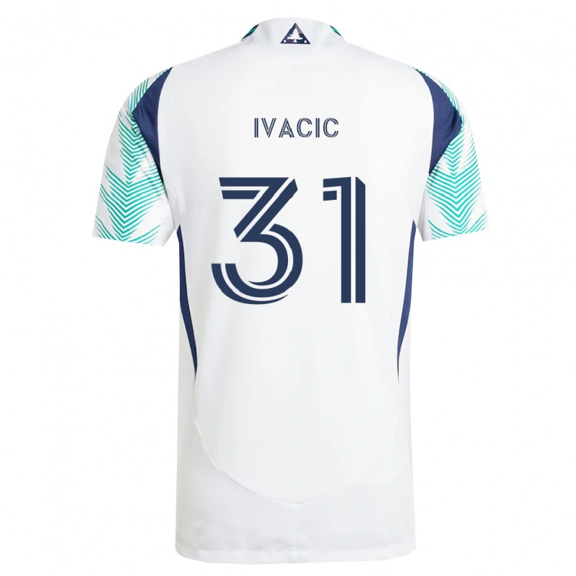 Danxen Kinderen Aljaz Ivacic #31 Wit Marineblauw Lichtgroen Uitshirt Uittenue 2026/27 T-Shirt België