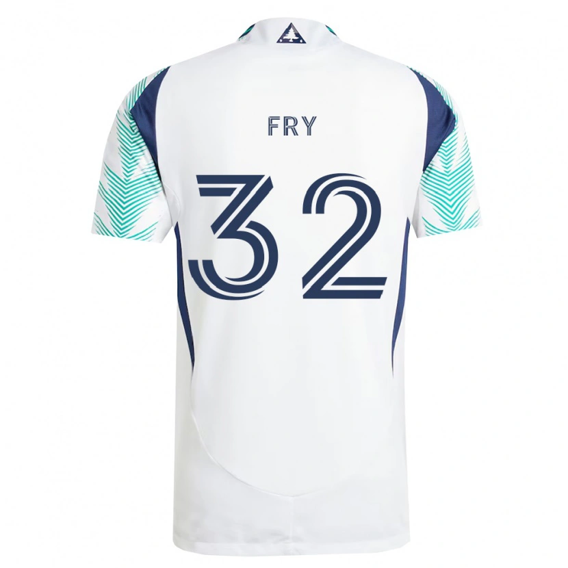 Danxen Kinderen Malcolm Fry #32 Wit Marineblauw Lichtgroen Uitshirt Uittenue 2026/27 T-Shirt België
