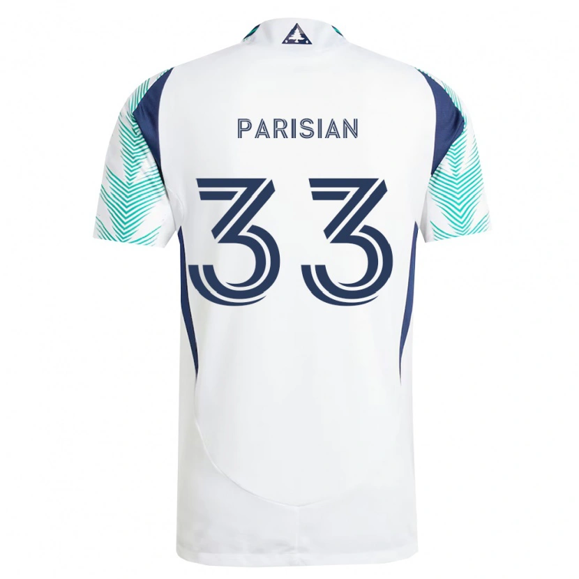 Danxen Kinderen Donovan Parisian #33 Wit Marineblauw Lichtgroen Uitshirt Uittenue 2026/27 T-Shirt België