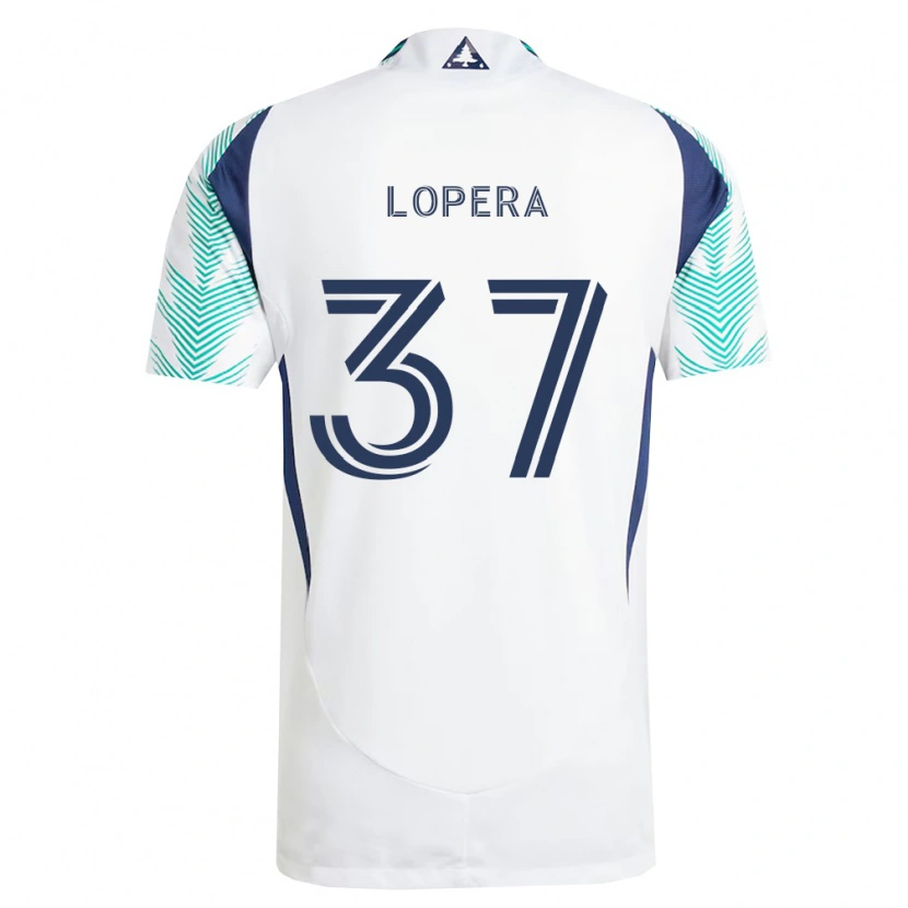 Danxen Kinderen Steban Lopera #37 Wit Marineblauw Lichtgroen Uitshirt Uittenue 2026/27 T-Shirt België