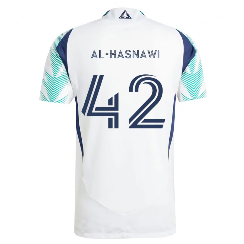 Danxen Kinderen Moshtaba Al-Hasnawi #42 Wit Marineblauw Lichtgroen Uitshirt Uittenue 2026/27 T-Shirt België