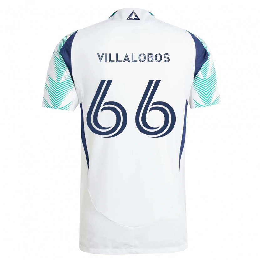Danxen Kinderen Ivan Villalobos #66 Wit Marineblauw Lichtgroen Uitshirt Uittenue 2026/27 T-Shirt België
