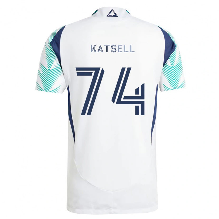 Danxen Kinderen Levi Katsell #74 Wit Marineblauw Lichtgroen Uitshirt Uittenue 2026/27 T-Shirt België
