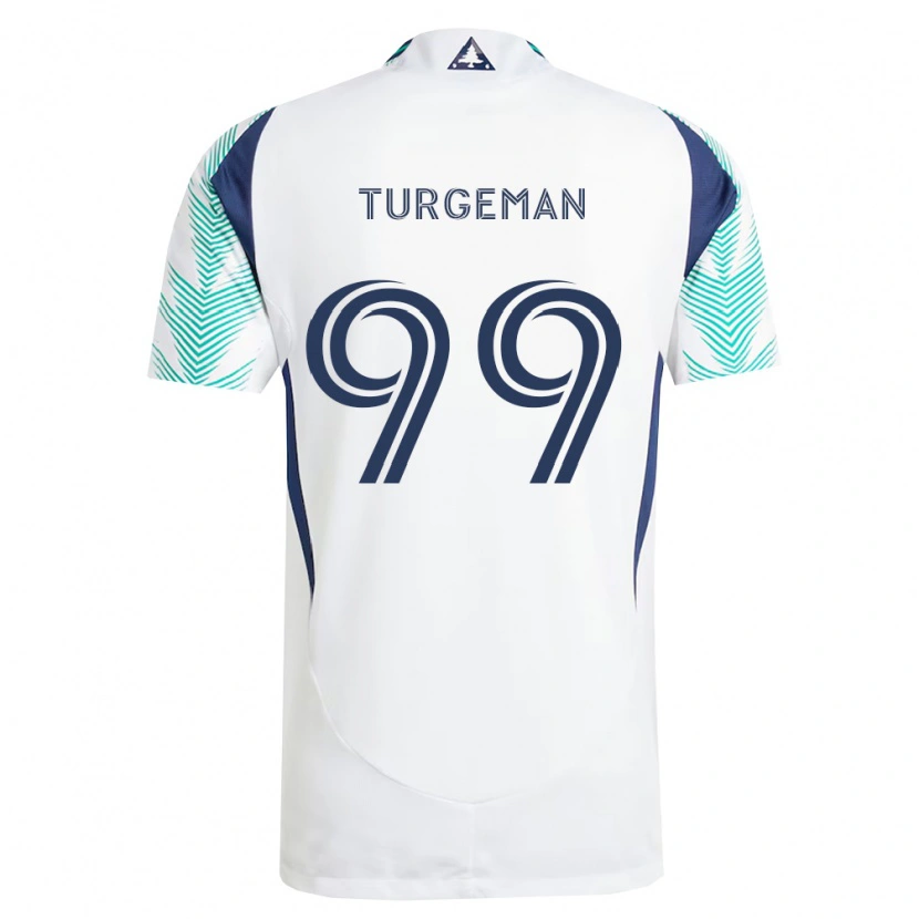 Danxen Kinderen Dor Turgeman #99 Wit Marineblauw Lichtgroen Uitshirt Uittenue 2026/27 T-Shirt België