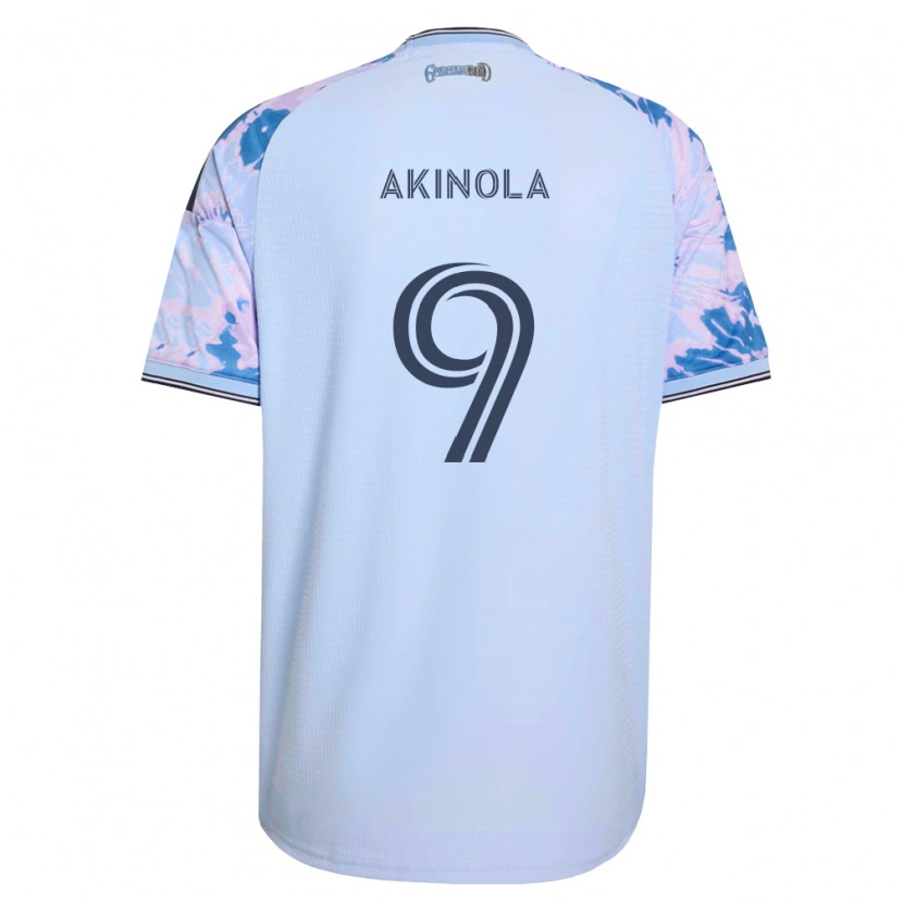 Danxen Kinderen Ayo Akinola #9 Koninklijk Blauw Wit Zwart Uitshirt Uittenue 2026/27 T-Shirt België