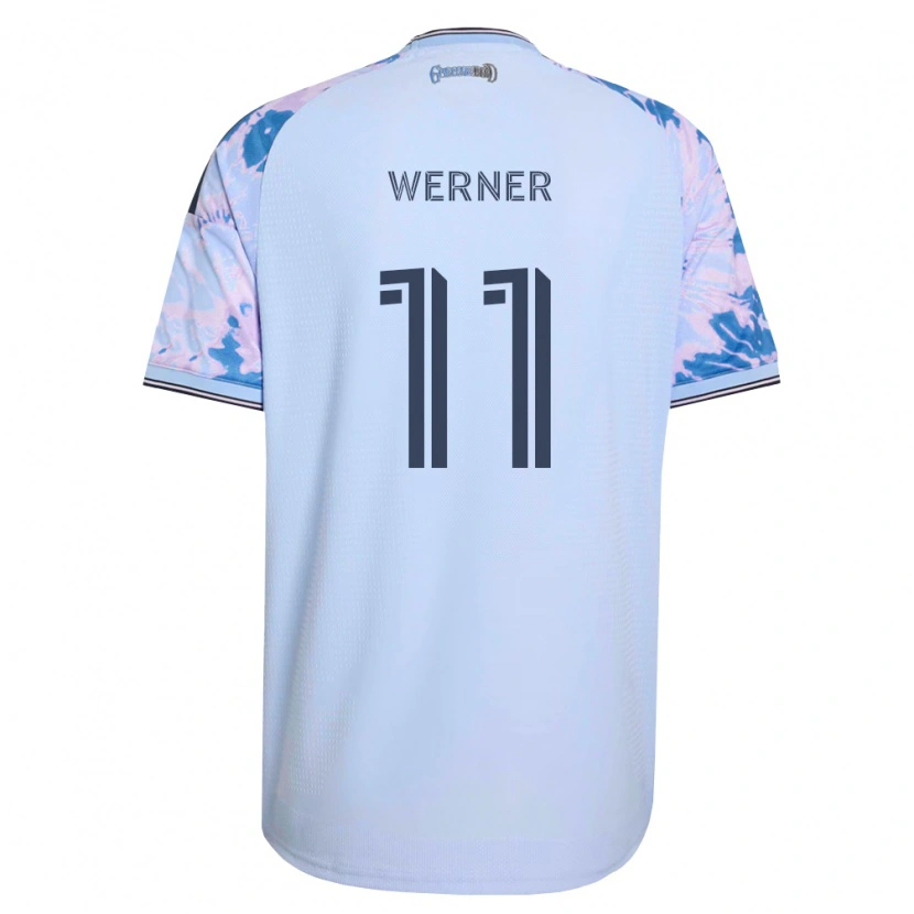 Danxen Kinderen Timo Werner #11 Koninklijk Blauw Wit Zwart Uitshirt Uittenue 2026/27 T-Shirt België
