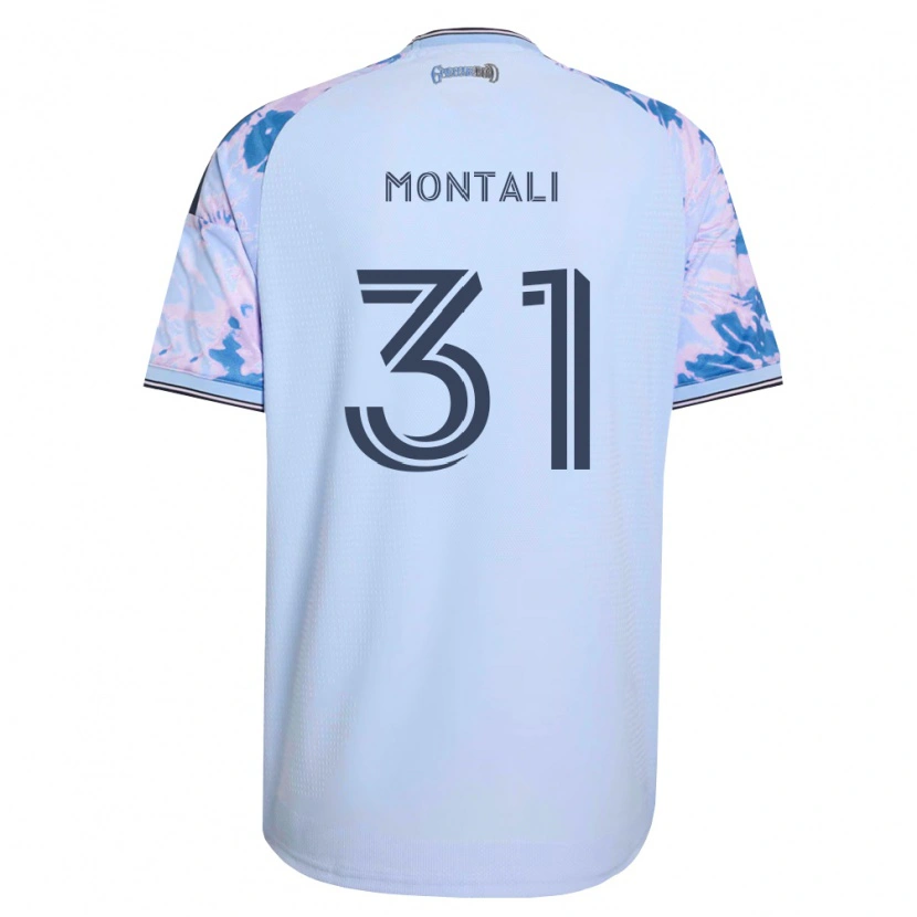 Danxen Kinderen Francesco Montali #31 Koninklijk Blauw Wit Zwart Uitshirt Uittenue 2026/27 T-Shirt België
