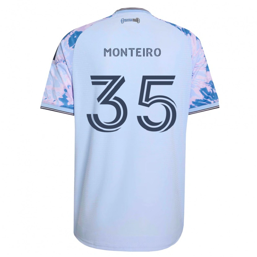 Danxen Kinderen Jamiro Monteiro #35 Koninklijk Blauw Wit Zwart Uitshirt Uittenue 2026/27 T-Shirt België