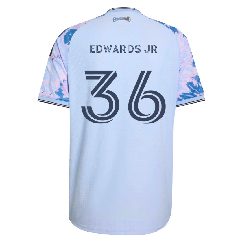 Danxen Kinderen Earl Edwards Jr. #36 Koninklijk Blauw Wit Zwart Uitshirt Uittenue 2026/27 T-Shirt België