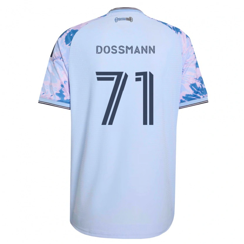 Danxen Kinderen Niklas Dossmann #71 Koninklijk Blauw Wit Zwart Uitshirt Uittenue 2026/27 T-Shirt België
