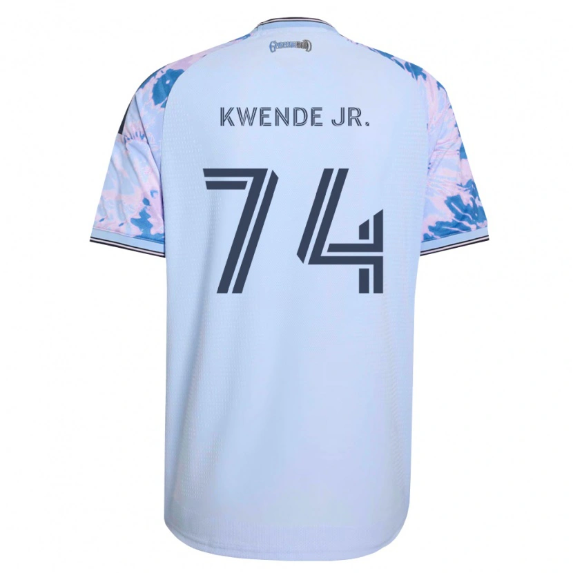 Danxen Kinderen Martin Kwende Jr. #74 Koninklijk Blauw Wit Zwart Uitshirt Uittenue 2026/27 T-Shirt België