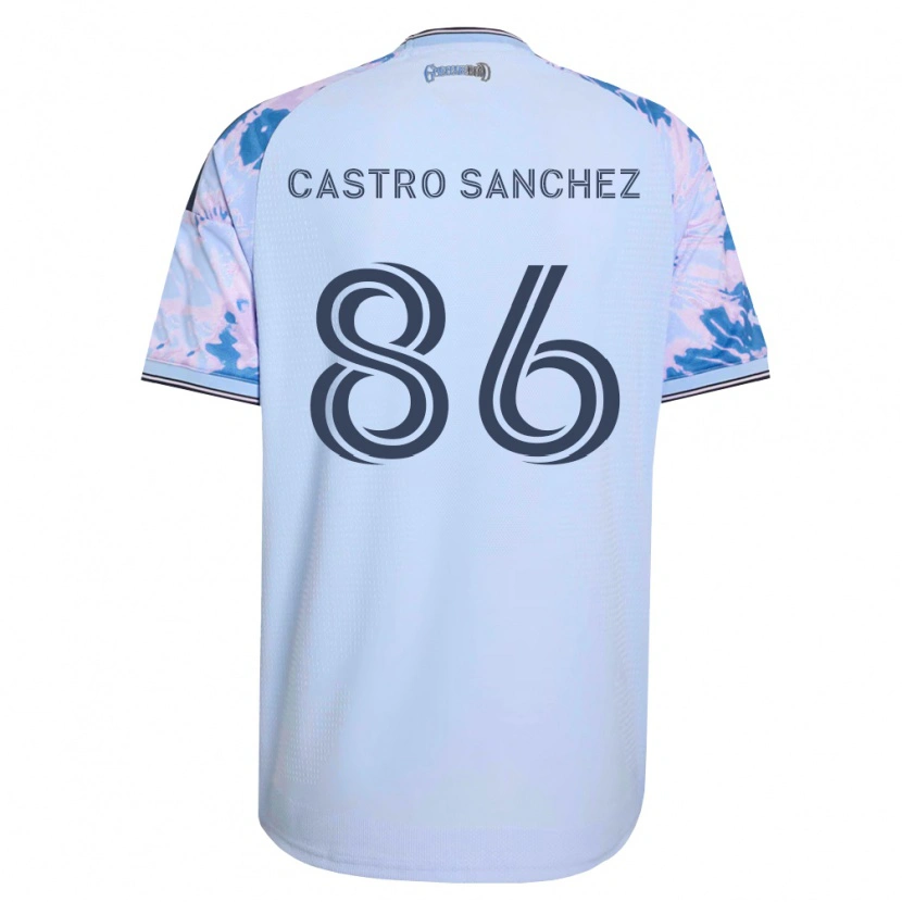 Danxen Kinderen Andy Castro Sanchez #86 Koninklijk Blauw Wit Zwart Uitshirt Uittenue 2026/27 T-Shirt België