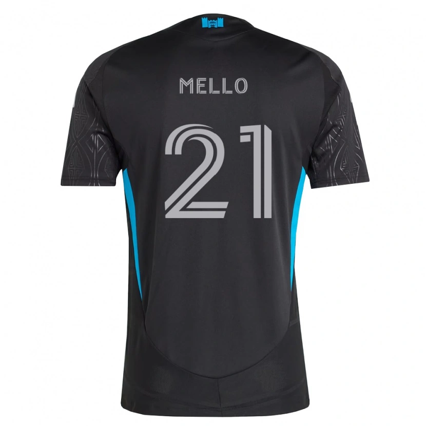 Danxen Kinderen Vinicius Mello #21 Zwart Wit Hemelsblauw Uitshirt Uittenue 2026/27 T-Shirt België