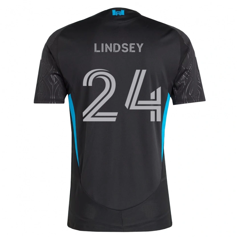 Danxen Kinderen Jaylin Lindsey #24 Zwart Wit Hemelsblauw Uitshirt Uittenue 2026/27 T-Shirt België