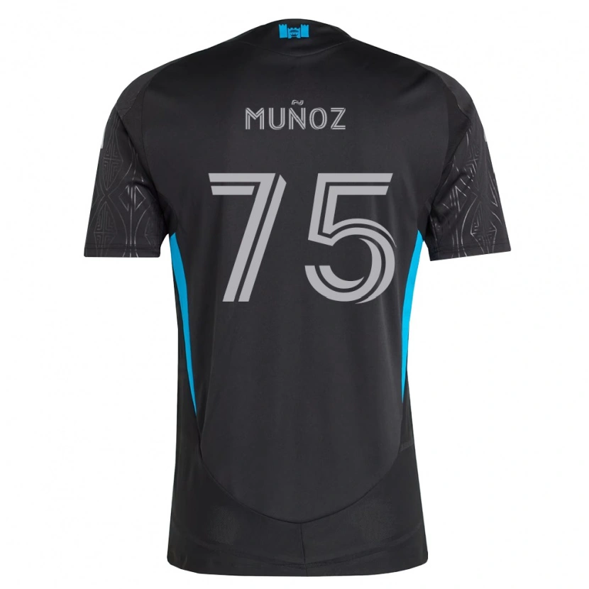 Danxen Kinderen Jeremiah Muñoz #75 Zwart Wit Hemelsblauw Uitshirt Uittenue 2026/27 T-Shirt België