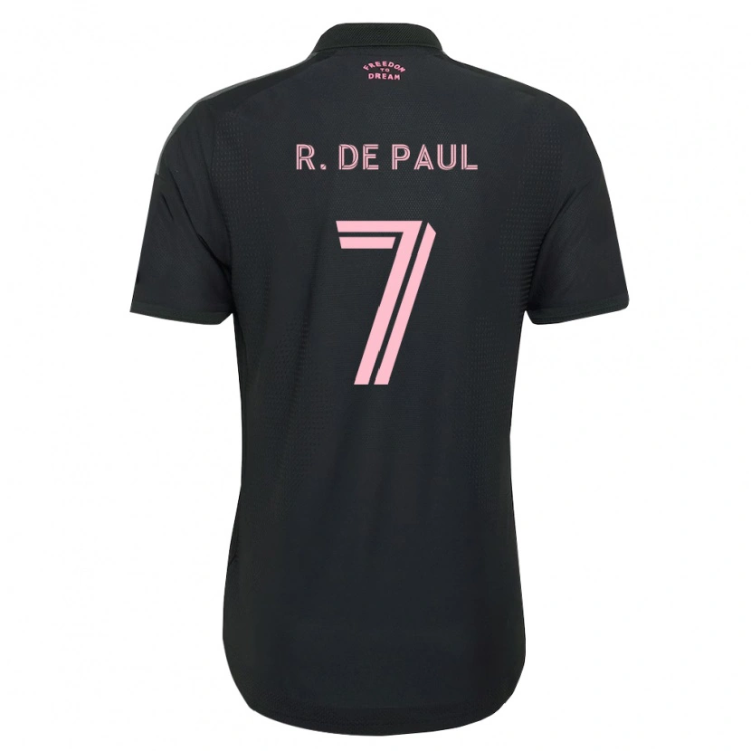 Danxen Kinderen Rodrigo De Paul #7 Roze Zwart Wit Uitshirt Uittenue 2026/27 T-Shirt België
