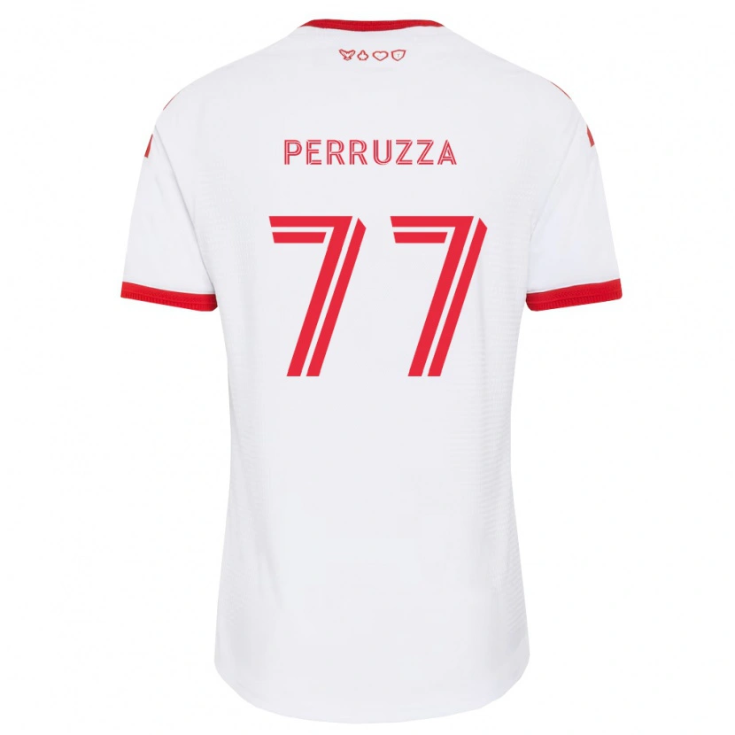 Danxen Kinderen Jordan Perruzza #77 Wit Rood Zwart Uitshirt Uittenue 2026/27 T-Shirt België