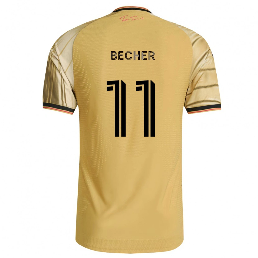 Danxen Kinderen Simon Becher #11 Bruin Geel Zwart Uitshirt Uittenue 2026/27 T-Shirt België