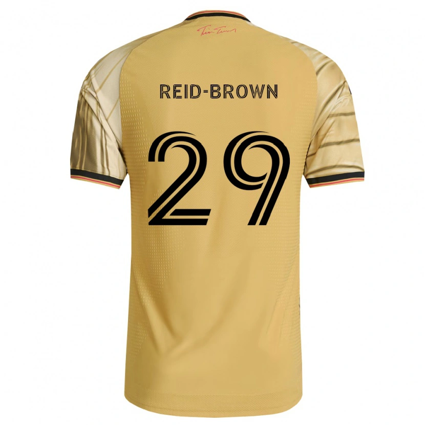 Danxen Kinderen Tahir Reid-Brown #29 Bruin Geel Zwart Uitshirt Uittenue 2026/27 T-Shirt België