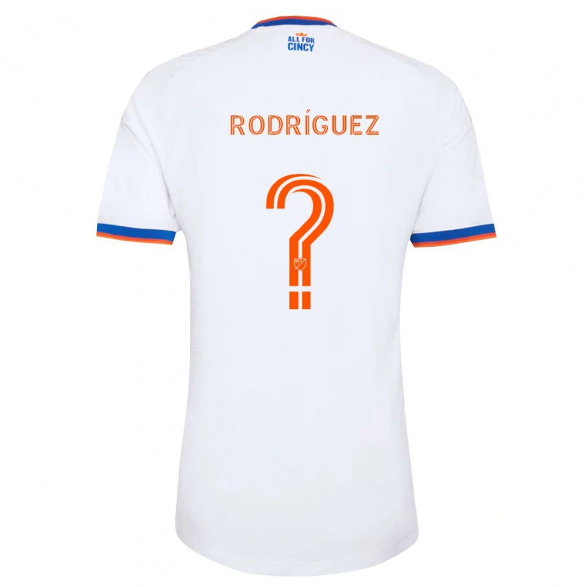 Danxen Kinderen David Rodríguez #0 Wit Marineblauw Oranje Uitshirt Uittenue 2026/27 T-Shirt België