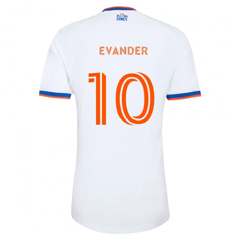 Danxen Kinderen Evander Da Silva Ferreira #10 Wit Marineblauw Oranje Uitshirt Uittenue 2026/27 T-Shirt België
