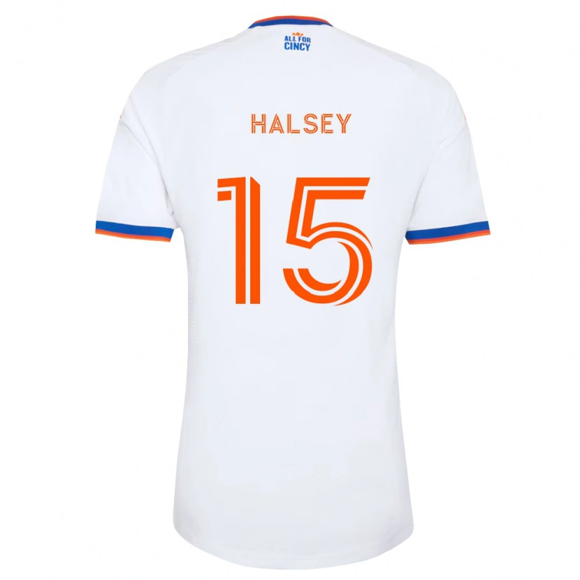 Danxen Kinderen Bret Halsey #15 Wit Marineblauw Oranje Uitshirt Uittenue 2026/27 T-Shirt België