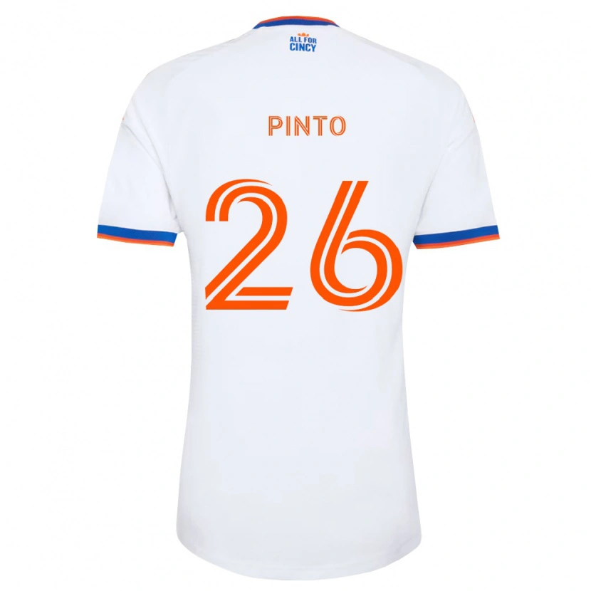 Danxen Kinderen Malik Pinto #26 Wit Marineblauw Oranje Uitshirt Uittenue 2026/27 T-Shirt België