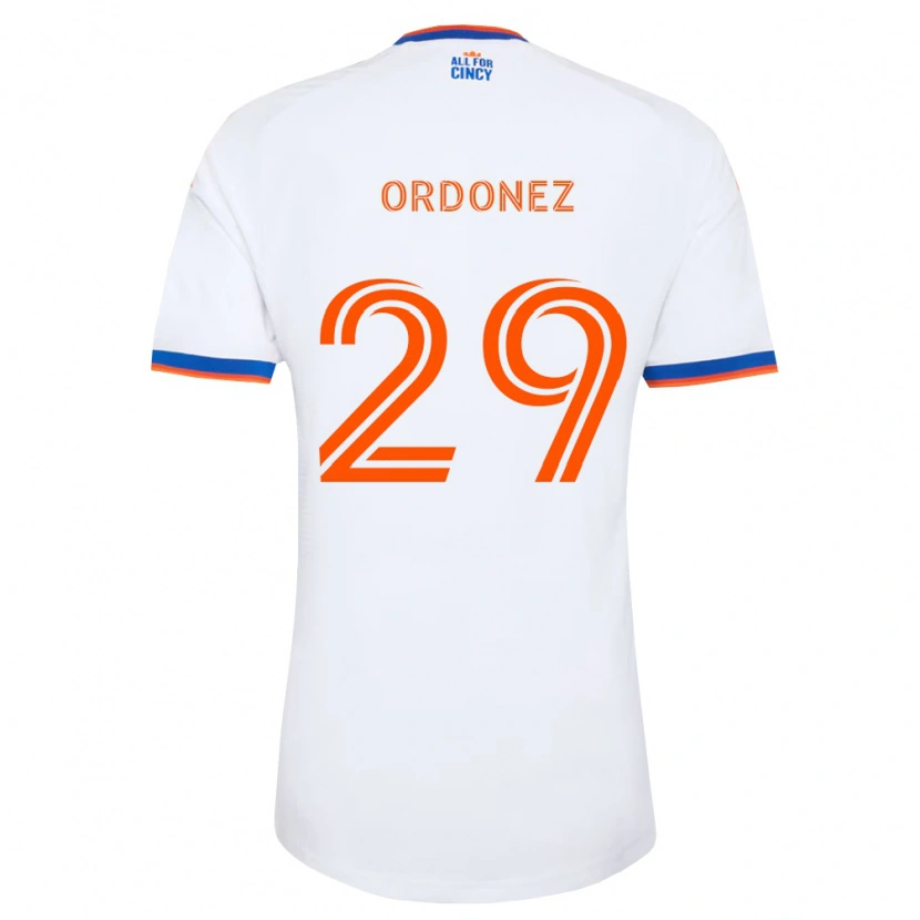 Danxen Kinderen Arquímides Ordóñez #29 Wit Marineblauw Oranje Uitshirt Uittenue 2026/27 T-Shirt België
