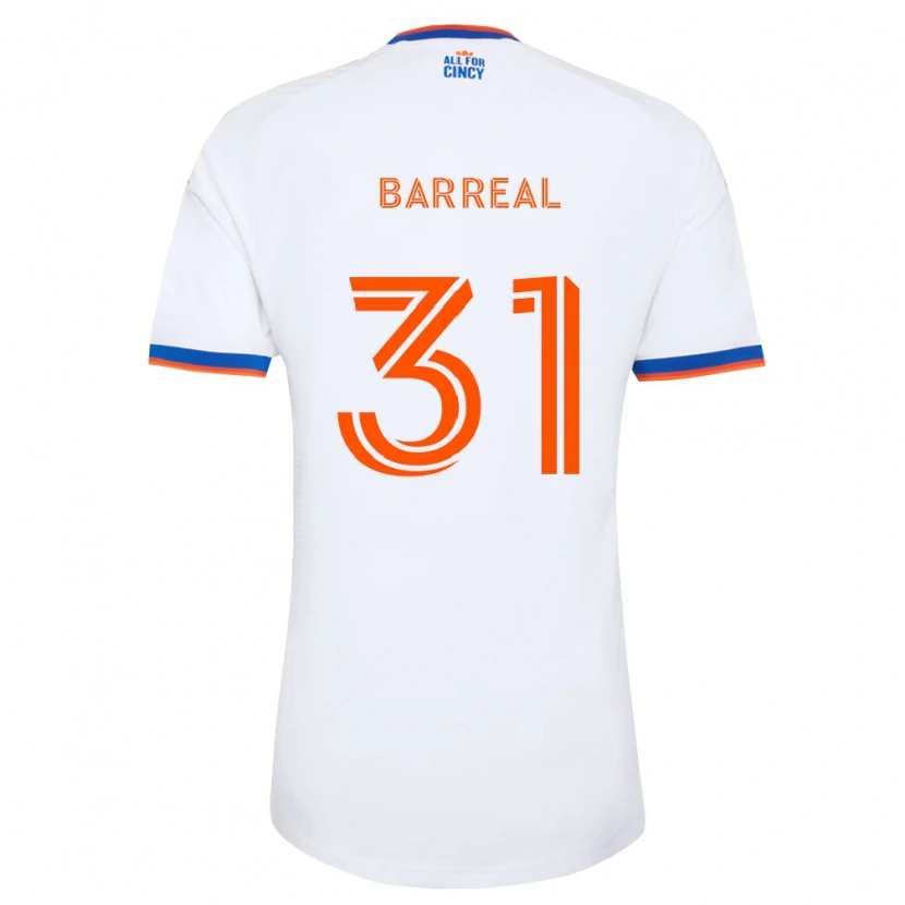 Danxen Kinderen Álvaro Barreal #31 Wit Marineblauw Oranje Uitshirt Uittenue 2026/27 T-Shirt België