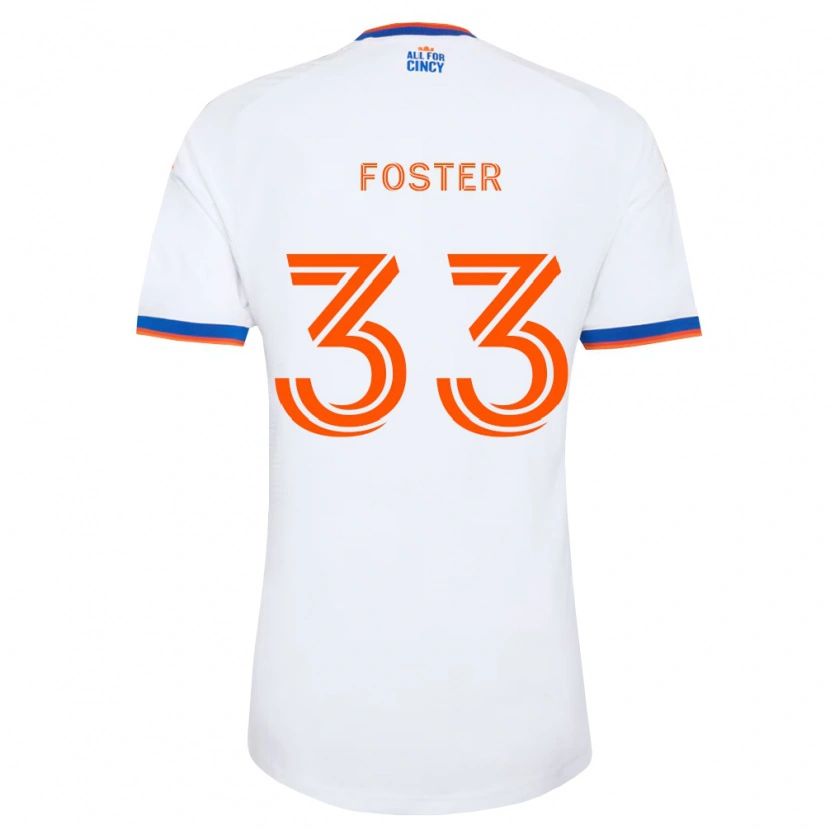 Danxen Kinderen Isaiah Foster #33 Wit Marineblauw Oranje Uitshirt Uittenue 2026/27 T-Shirt België
