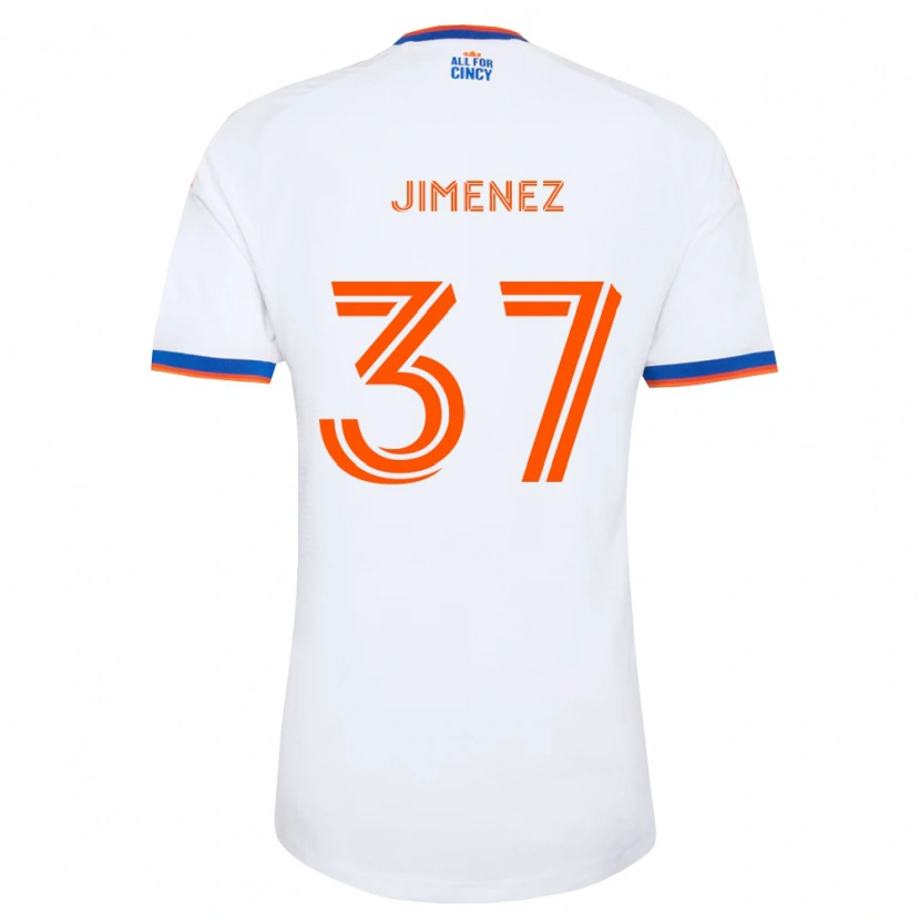 Danxen Kinderen Stiven Jimenez #37 Wit Marineblauw Oranje Uitshirt Uittenue 2026/27 T-Shirt België