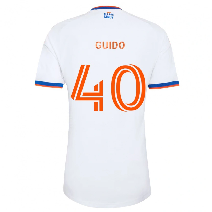 Danxen Kinderen Alejandro Guido #40 Wit Marineblauw Oranje Uitshirt Uittenue 2026/27 T-Shirt België