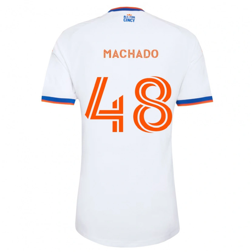 Danxen Kinderen Juan Machado #48 Wit Marineblauw Oranje Uitshirt Uittenue 2026/27 T-Shirt België