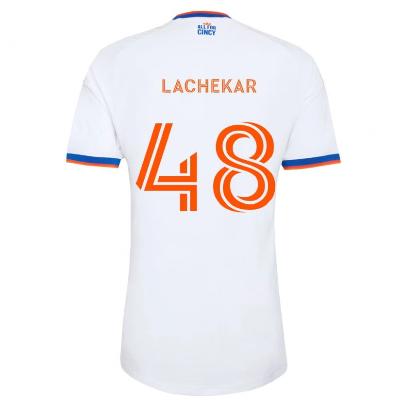 Danxen Kinderen Sami Lachekar #48 Wit Marineblauw Oranje Uitshirt Uittenue 2026/27 T-Shirt België