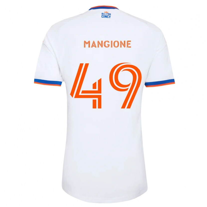 Danxen Kinderen Peter Mangione #49 Wit Marineblauw Oranje Uitshirt Uittenue 2026/27 T-Shirt België