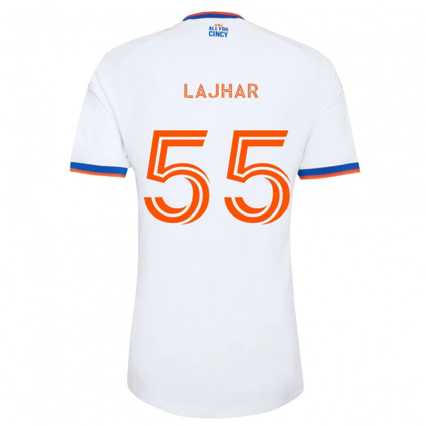 Danxen Kinderen Ayoub Lajhar #55 Wit Marineblauw Oranje Uitshirt Uittenue 2026/27 T-Shirt België