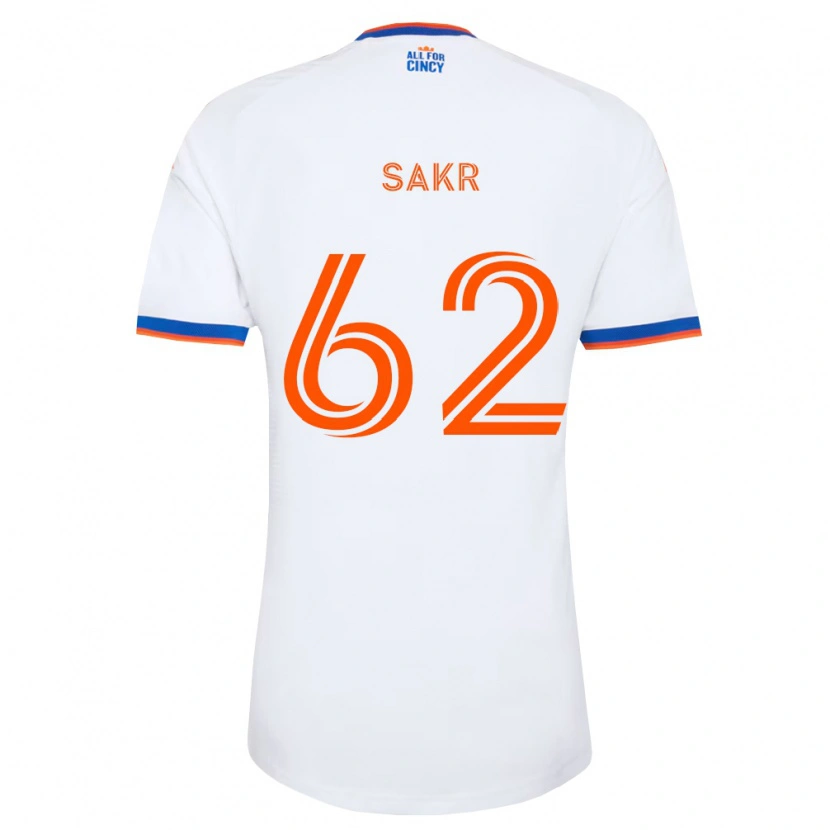Danxen Kinderen Ali Sakr #62 Wit Marineblauw Oranje Uitshirt Uittenue 2026/27 T-Shirt België