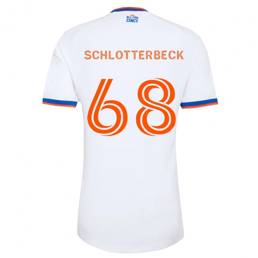 Danxen Kinderen Ryan Schlotterbeck #68 Wit Marineblauw Oranje Uitshirt Uittenue 2026/27 T-Shirt België