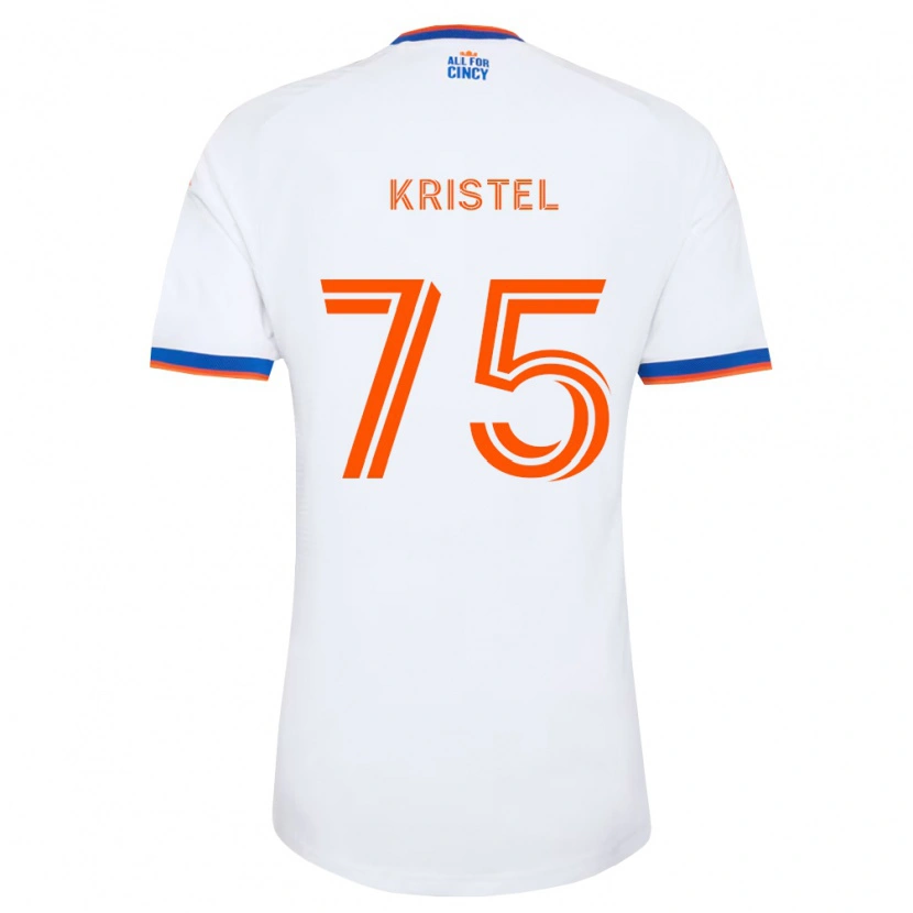 Danxen Kinderen Brandon Kristel #75 Wit Marineblauw Oranje Uitshirt Uittenue 2026/27 T-Shirt België