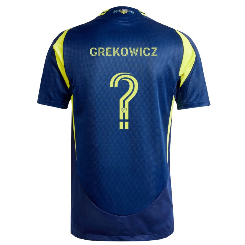 Danxen Kinderen Jacob Grekowicz #0 Geel Marineblauw Uitshirt Uittenue 2026/27 T-Shirt België