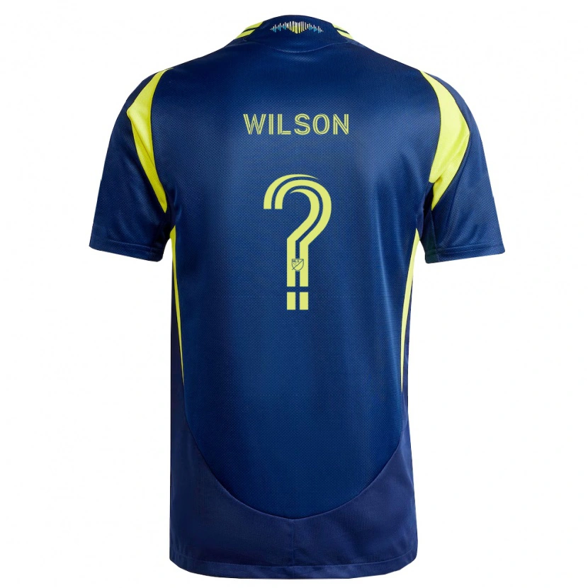 Danxen Kinderen Dominic Wilson #0 Geel Marineblauw Uitshirt Uittenue 2026/27 T-Shirt België
