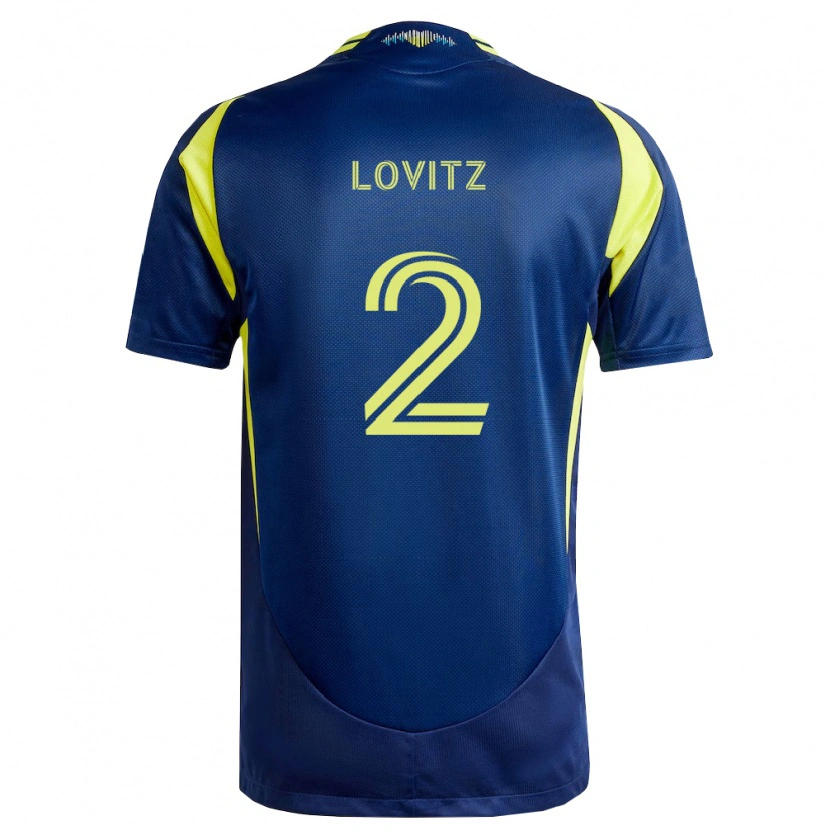 Danxen Kinderen Daniel Lovitz #2 Geel Marineblauw Uitshirt Uittenue 2026/27 T-Shirt België