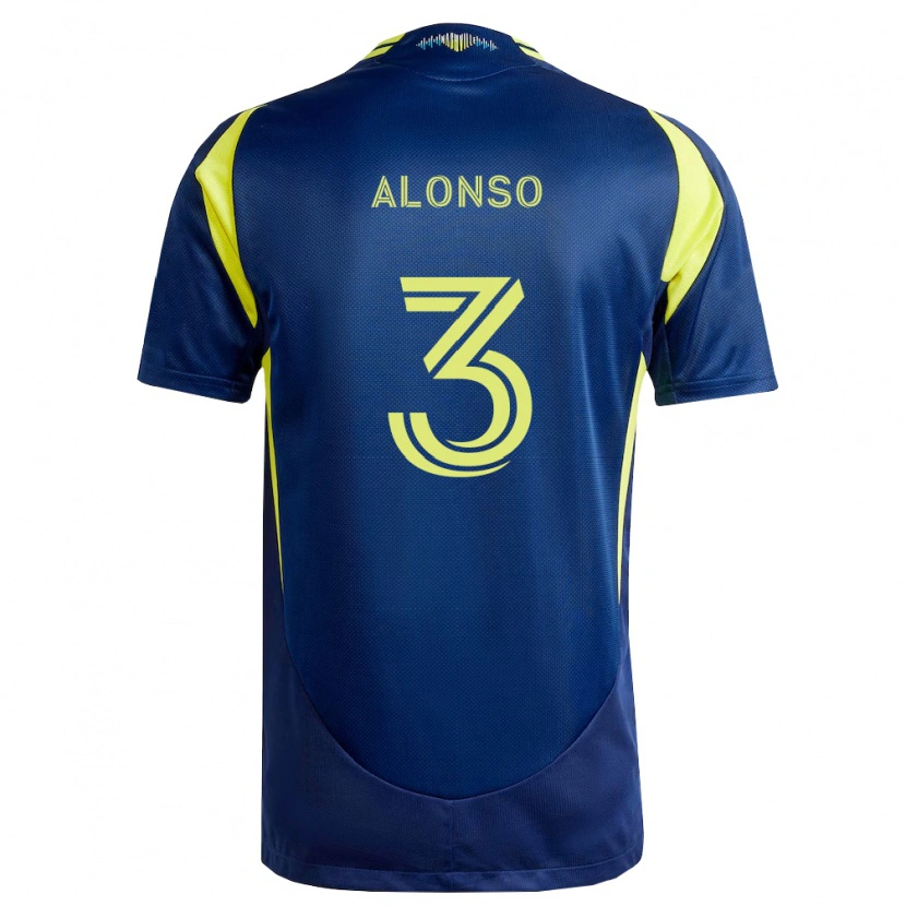 Danxen Kinderen Gabriel Alonso #3 Geel Marineblauw Uitshirt Uittenue 2026/27 T-Shirt België