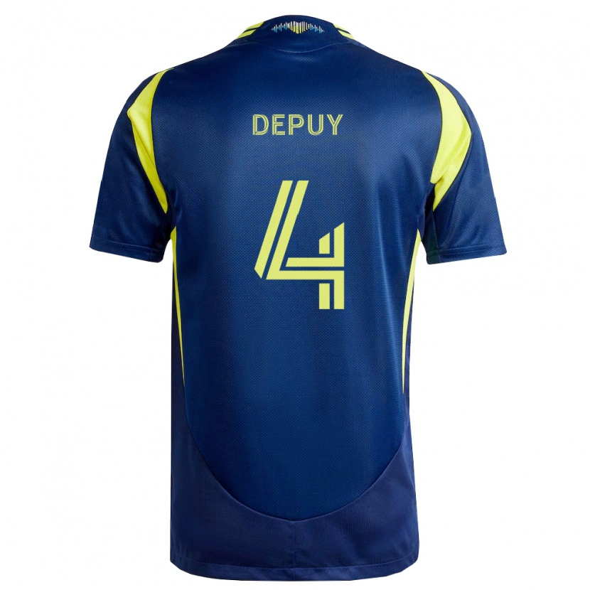 Danxen Kinderen Nick Depuy #4 Geel Marineblauw Uitshirt Uittenue 2026/27 T-Shirt België