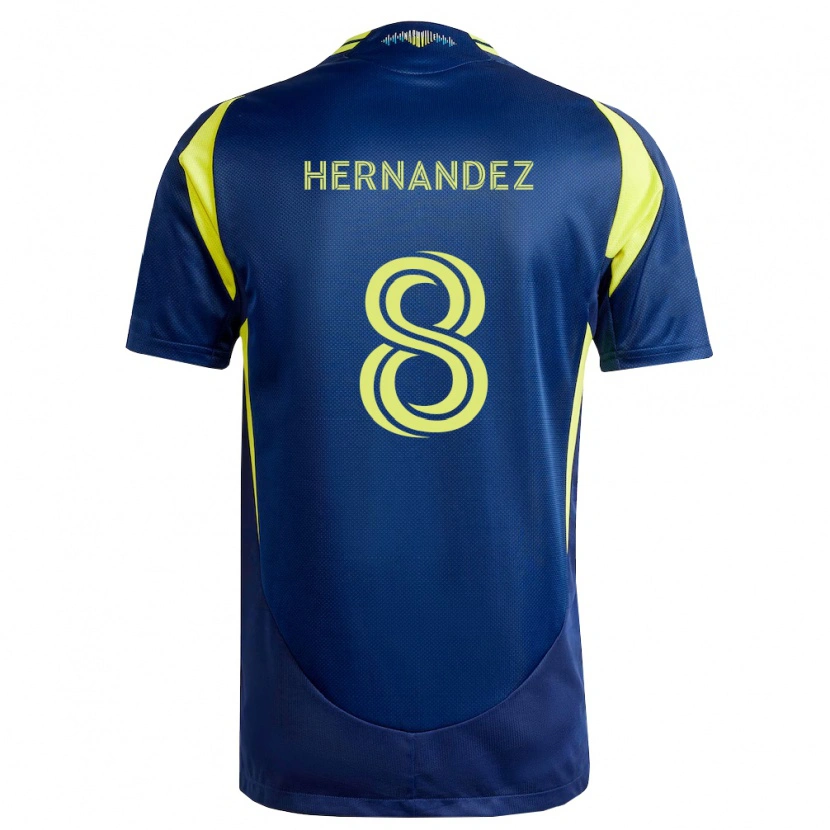 Danxen Kinderen Jonathan Hernández #8 Geel Marineblauw Uitshirt Uittenue 2026/27 T-Shirt België