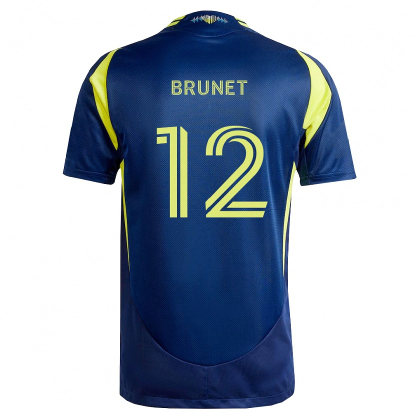 Danxen Kinderen Charles-Emile Brunet #12 Geel Marineblauw Uitshirt Uittenue 2026/27 T-Shirt België