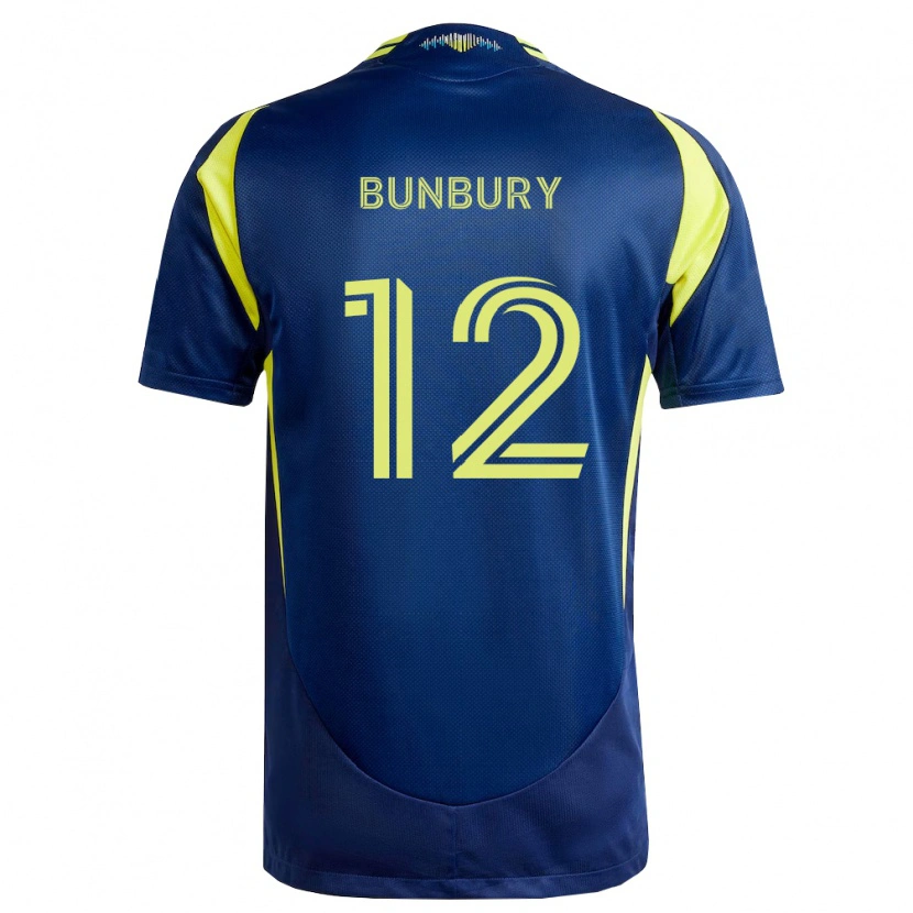 Danxen Kinderen Teal Bunbury #12 Geel Marineblauw Uitshirt Uittenue 2026/27 T-Shirt België