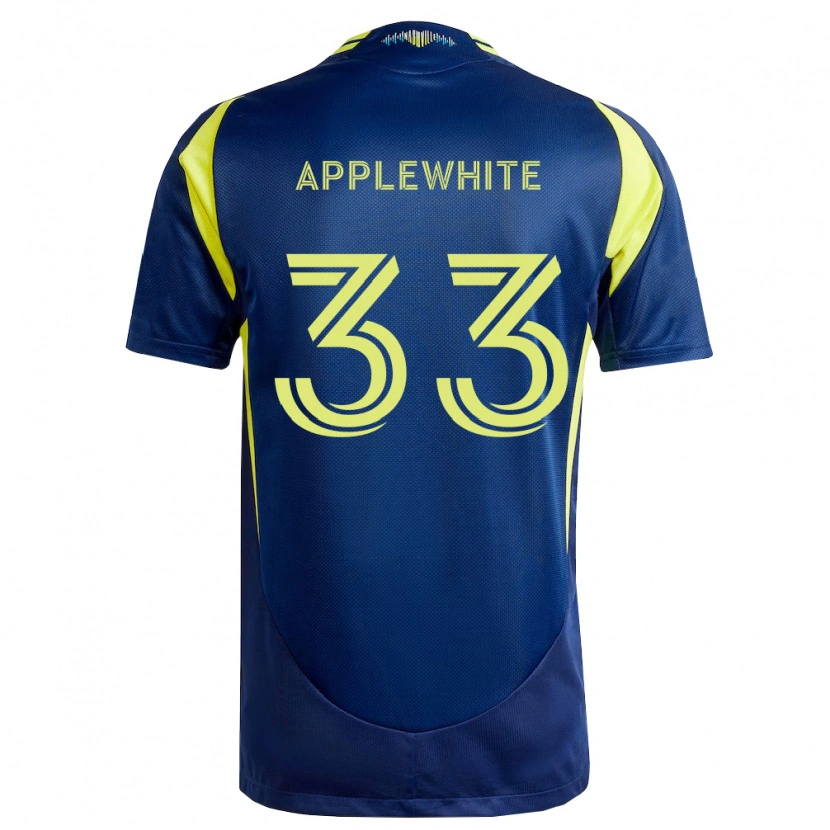 Danxen Kinderen Christopher Applewhite #33 Geel Marineblauw Uitshirt Uittenue 2026/27 T-Shirt België